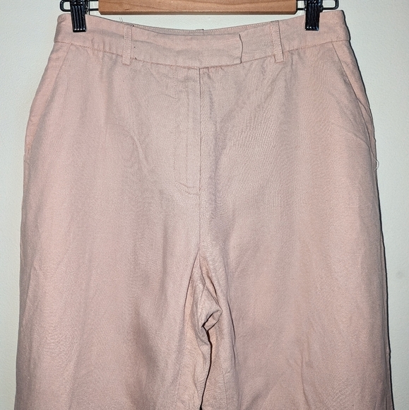 FRANK & OAK Big Cuff Linen Light Peach Trouser Pants Size 6 - Picture 5 of 13